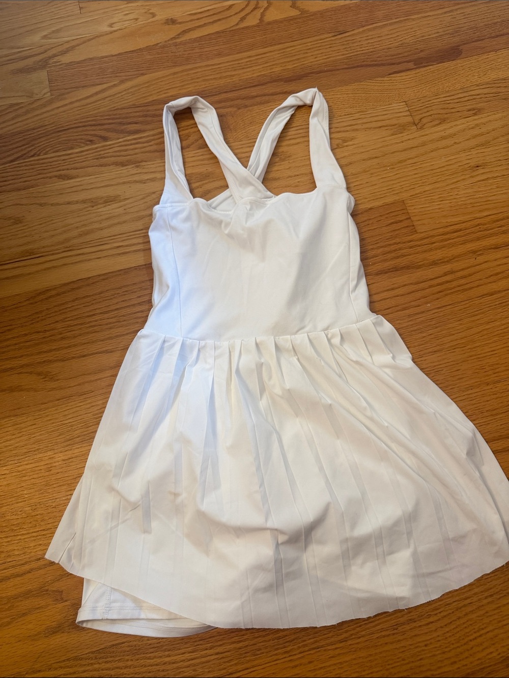 Varley Women’s White Pleated Skirt Tank Dress